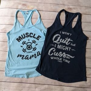 Fitness Tee Co Women's Racerback Graphic Tanks, XL